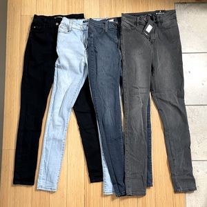 4 pairs high waist skinny jeans